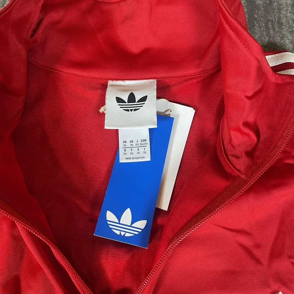 Adidas Originals Firebird Track Suit Mens 2XL Red 3-Stripes Set KD8307 KD8319
